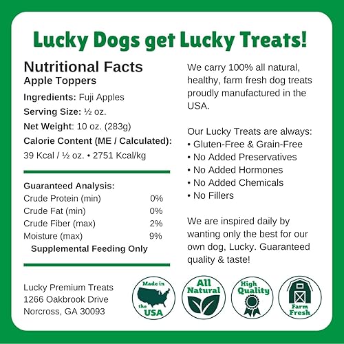 Miniatura 6 de Lucky Premium - Gránulos de manzana para perros, hechos con cecina de manzana Fuji real, condimento para agregar sabor a cada comida (10 onzas)