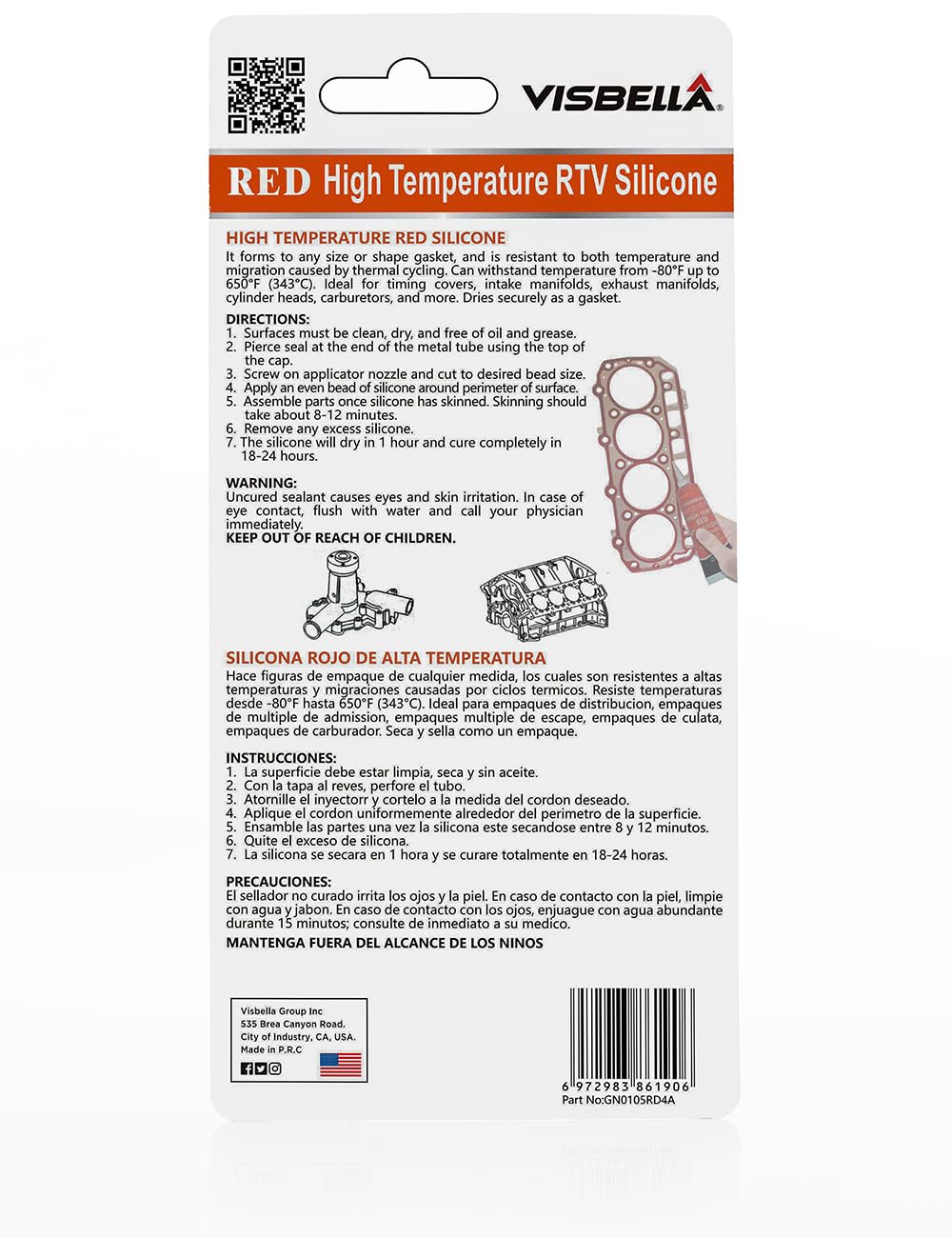 Visbella High Temperature RTV Silicone Gasket Maker - Image 2