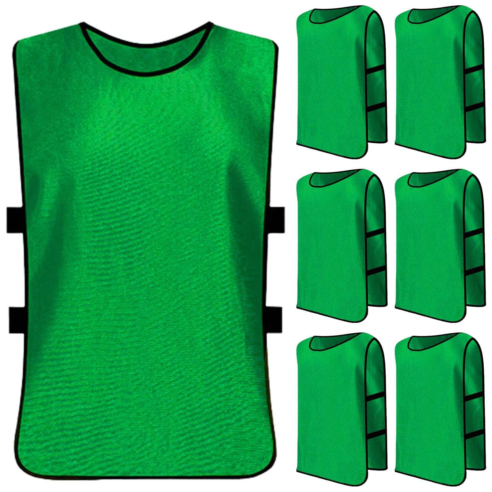 6 Pack Chasuble Football Adulte, Fußball Leibchen Set, Chasuble de Entraînement Sport, Gilet Sport Adultes Maillots, Trainingsleibchen, Training Gilets pour la Pratique Basket, Size xl