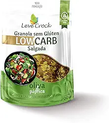 Granola sem glúten salgada Leve Croc low carb Oliva e Páprica 200g