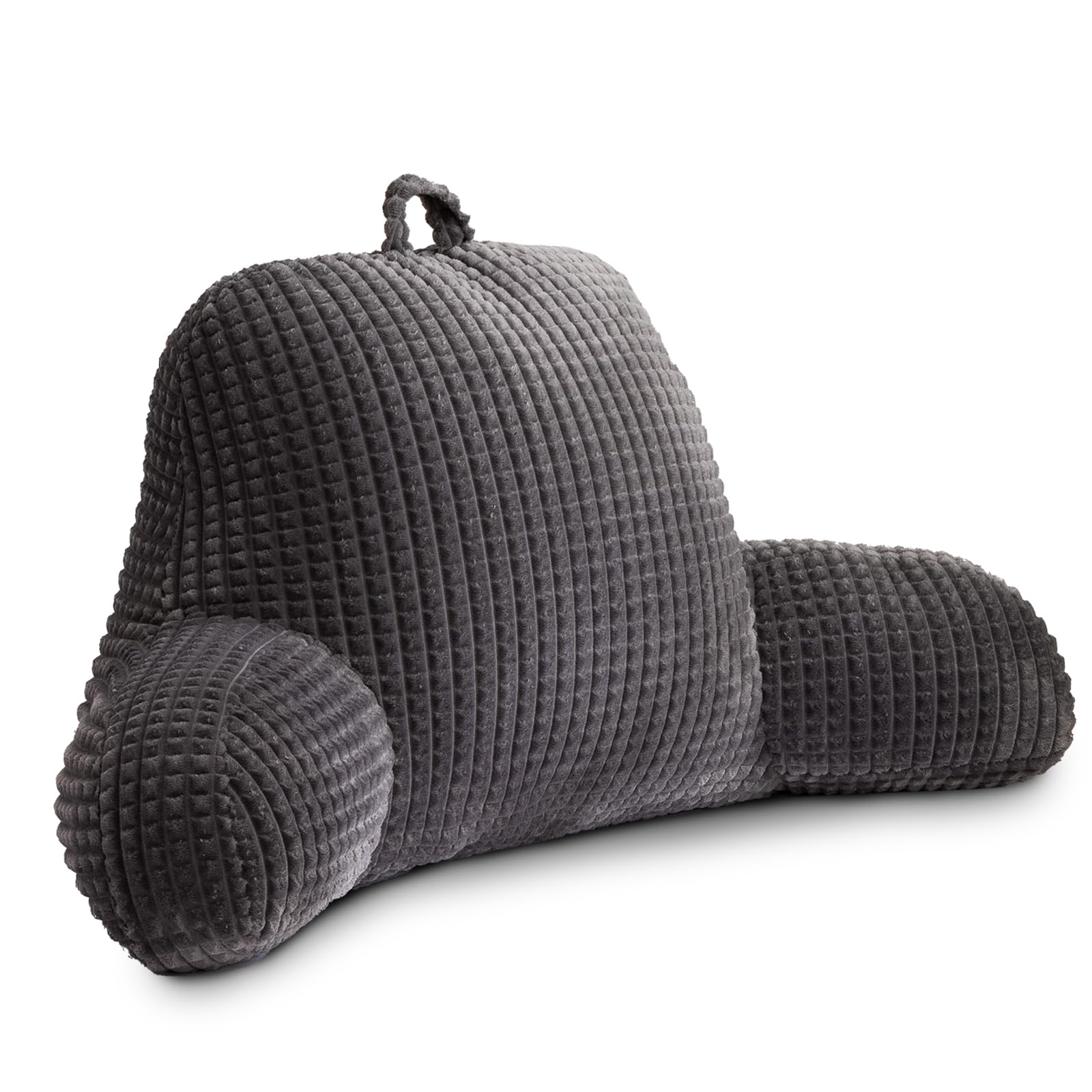 Holawakaka Reading Pillow for Bed and Sofa Couch Sitting Up, Backrest Pillows with Arms for Kids Teens Adults, Back Support Cushion for Lounging,