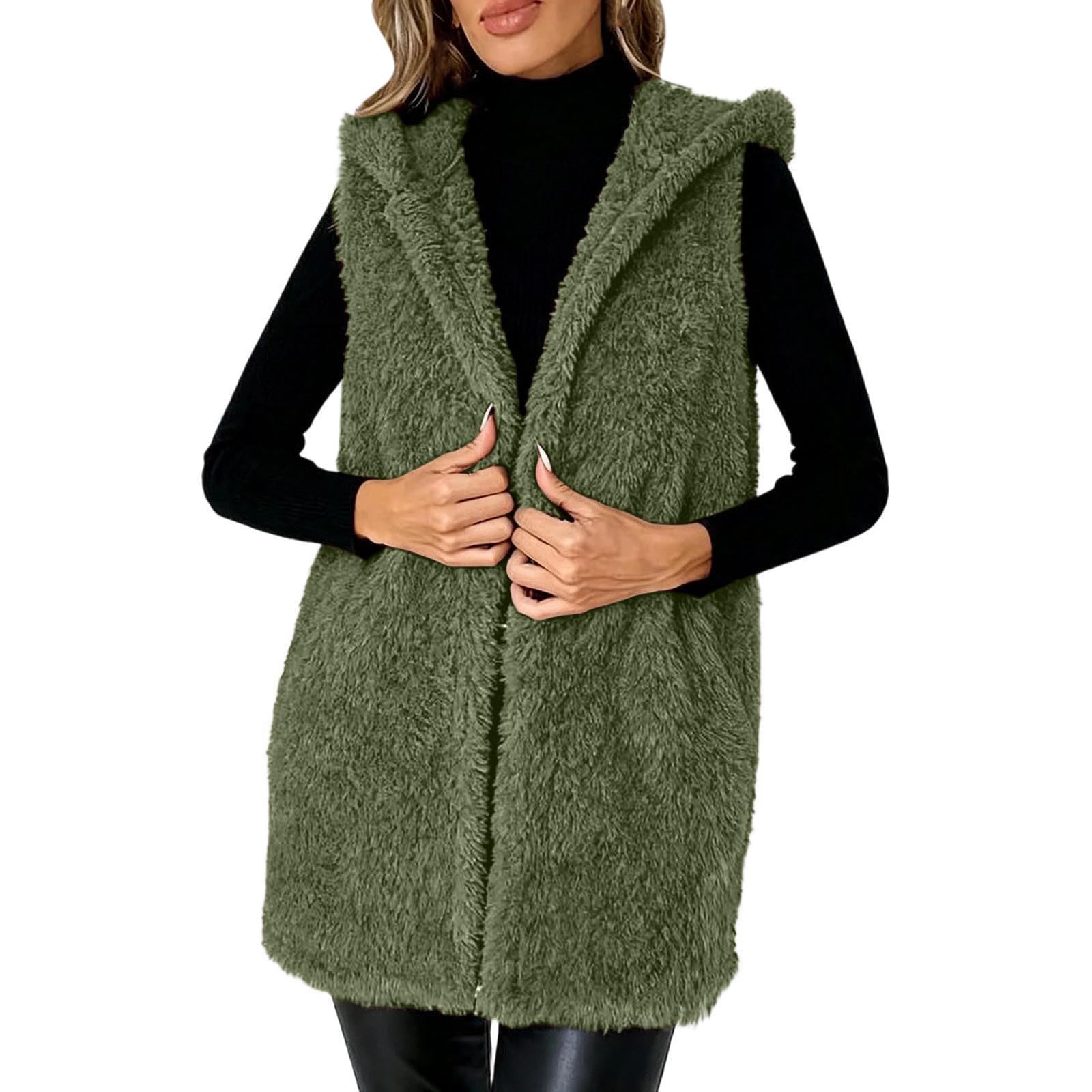 Generisch Teddyjacke Damen Mit Kapuze Winterjacke Lang Mantel Teddyfleece