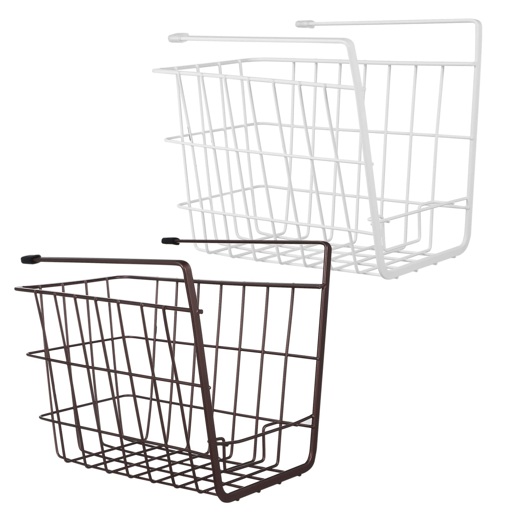 Alipis 2 Piezas Cestas Colgantes para Cocina y Despensa de Unidades Organizadores de Almacenamiento bajo Estante Diseño de Malla Metálica Colores y para Estantes y Armarios