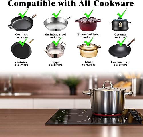 Vista 32 de Karinear Placa eléctrica de 30 pulgadas, 4 quemadores, control de perilla con placa de cerámica integrada, estufa eléctrica radiante de 30 pulgadas