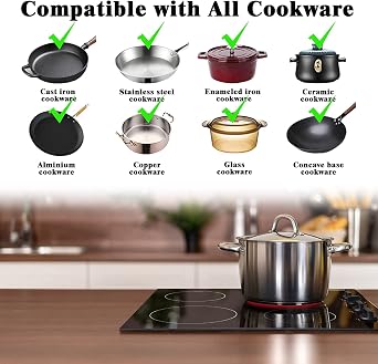 Karinear 4 Burner Electric Cooktop 24 Inch, Built-in Stove Top,Knob Control
