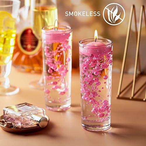 Miniatura 4 de Nuanchu 12 velas flotantes de 1.65 pulgadas para centro de mesa de boda, pequeñas velas redondas flotantes sin perfume, velas metálicas de disco de