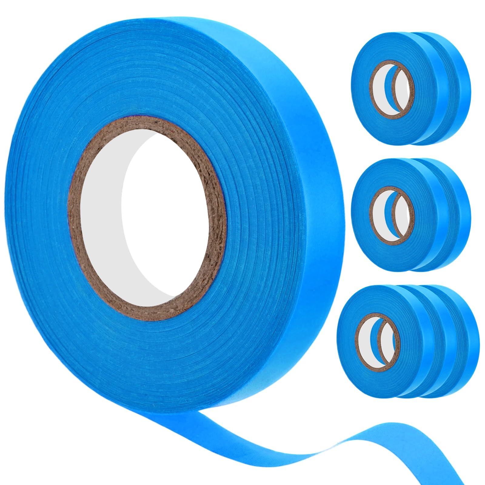 M METERXITY 4-Roll Garden Stretchable Tie Tape 2/5 in x 82 ft PVC, Blue — image 1