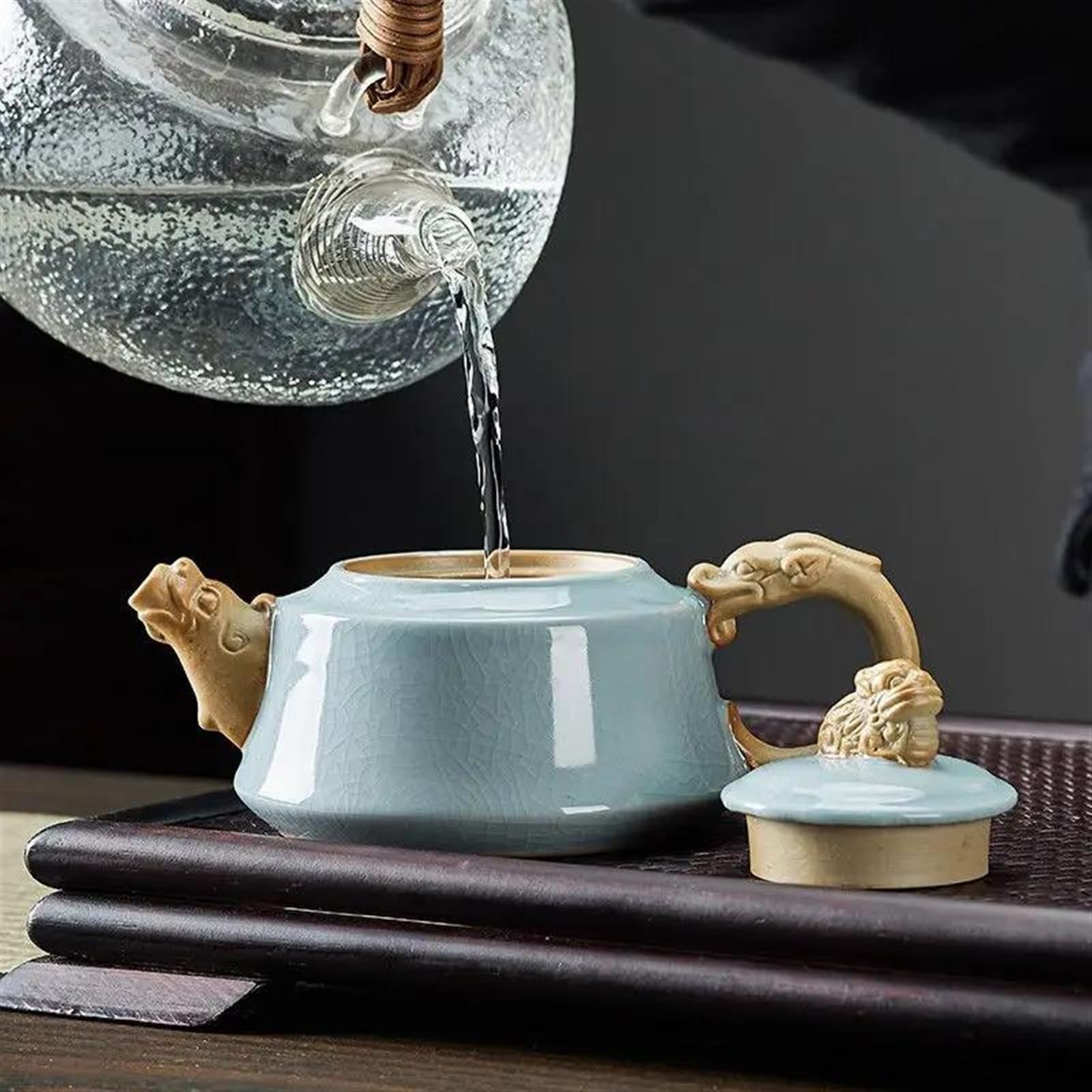 Zestaw do herbaty popołudniowej, zestaw do herbaty Kung Fu, chiński zestaw do herbaty, zestaw do herbaty popołudniowej, czajnik Yixing, dzbanek do kawy, czajniczek Gaiwan, samowar Ked, glazura do cz
