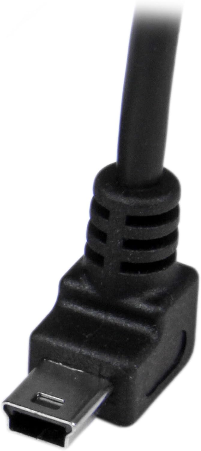 StarTech.com 1m Mini USB Cable Cord - A to Up Angle Mini B - Up Angled Mini USB Cable - 1x USB A (M), 1x USB Mini B (M) - Black (USBAMB1MU)