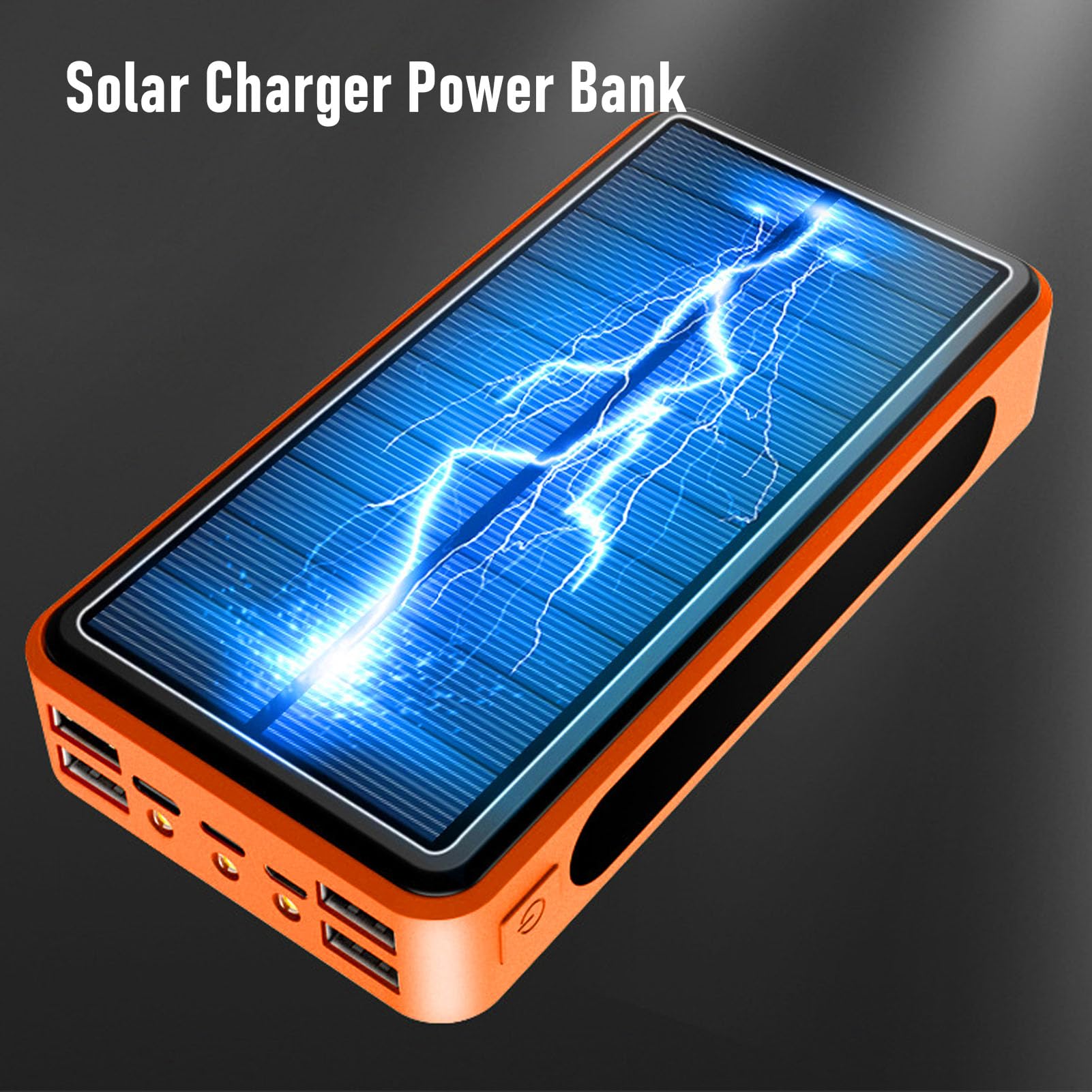 Power Bank Solare 10000mAh 20W Ricarica Rapida, Caricabatterie | Caricatore solare impermeabile IP67, doppia torcia, uscita di ingresso di tipo C, per emergenza escursionismo in campeggio