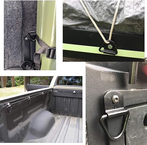 Miniatura 7 de OwnMy Paquete de 5 ganchos de anclaje de amarre de carga, anillos en V negros resistentes, anillos forjados, anillo de amarre forjado, capacidad de