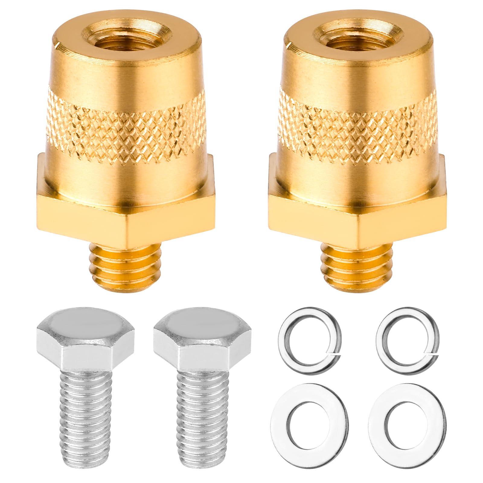 2 Packs Battery Terminal Connectors Set, Battery Post Terminals Battery Post Adapter Car Battery Bolt and Nuts Auto Battery Post Terminals Connectors for M8 Top/Side Terminal Charging Posts-image-6