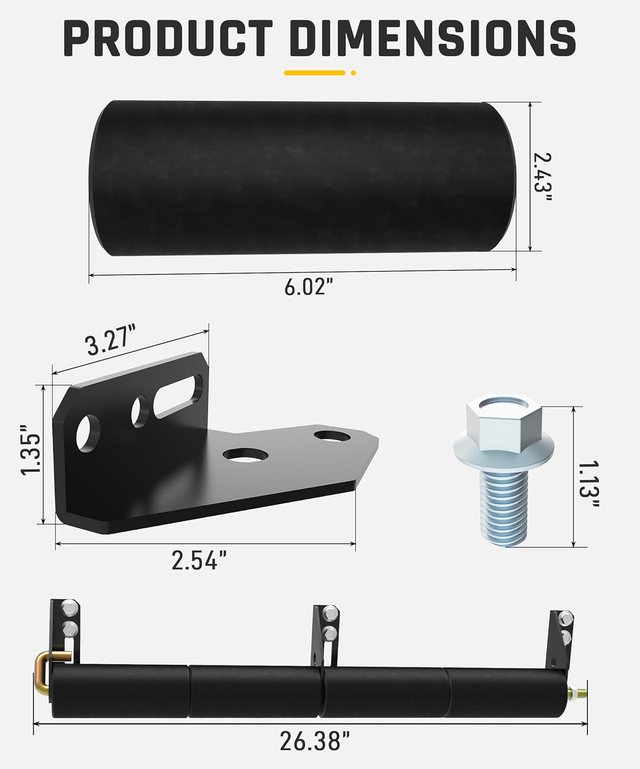 Wyckoff 19A70059OEM Lawn Striping Kit for 50"/54"/60" Deck Zero-Turn Mowers, Compatible with Cub Cadet ZT1/ZT2/ZT3, Troy-Bilt Mustang Z Series & More, Professional Grass Roller System