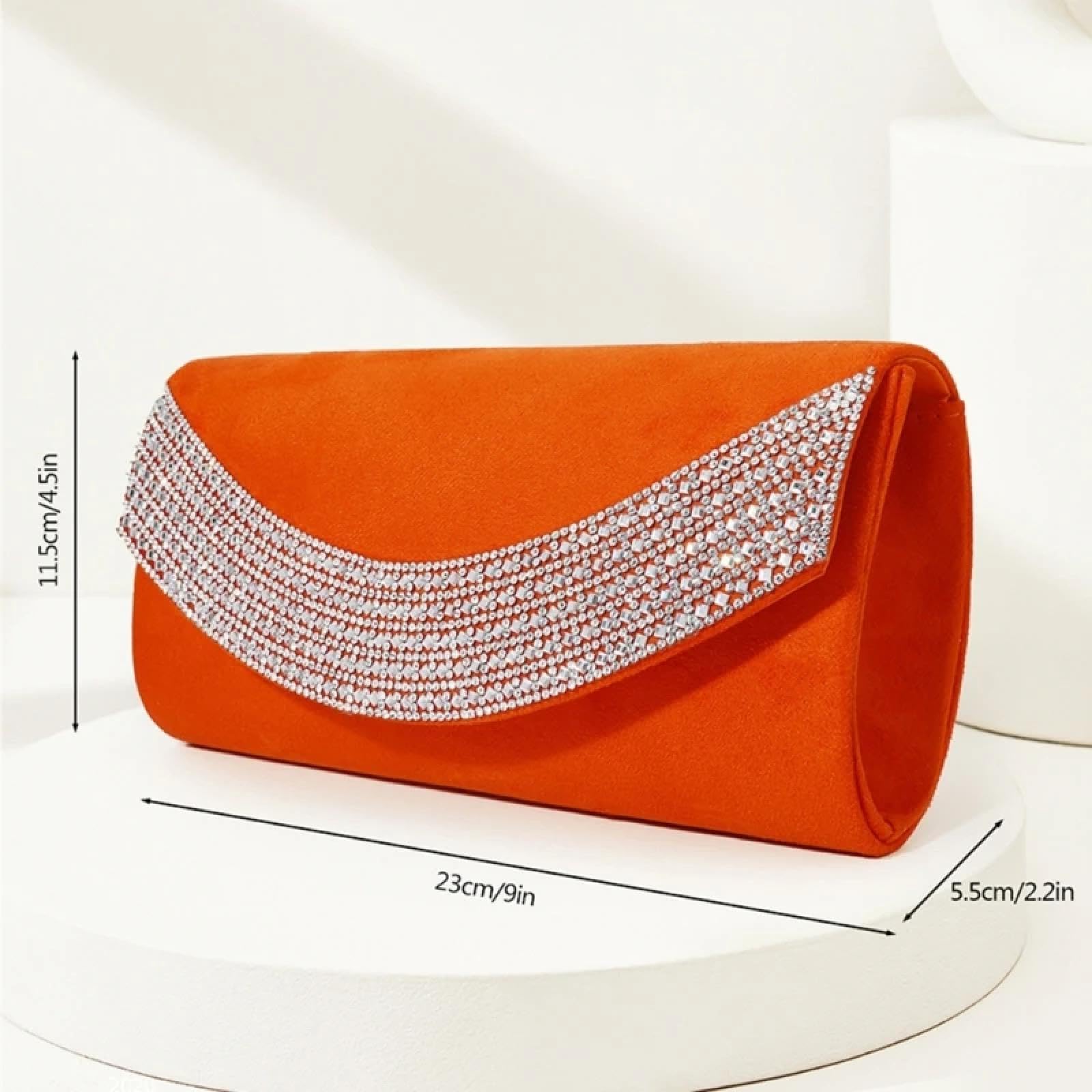 Pochette Donna Elegante Borsa da Sera in Velluto Glitterato da Donna Borsa da Ballo Borsa A Mano Borsa A Tracolla con Catena da Sposa
