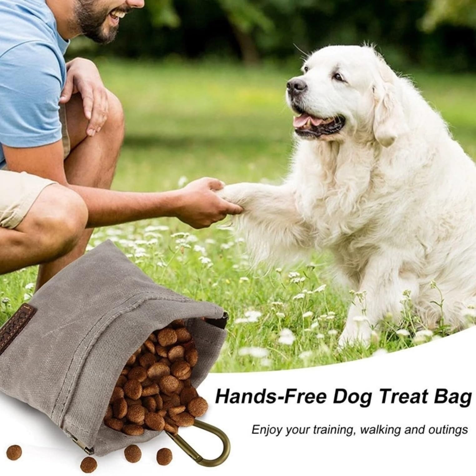 Sac à friandises portable en toile pour chiot