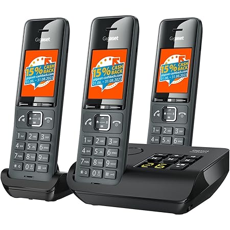 Gigaset AS690 Trio - Telefono Cordless Con 3 Portatili | Vivavoce, Display Ampio E Chiamate Interne | Nero - Foto 10