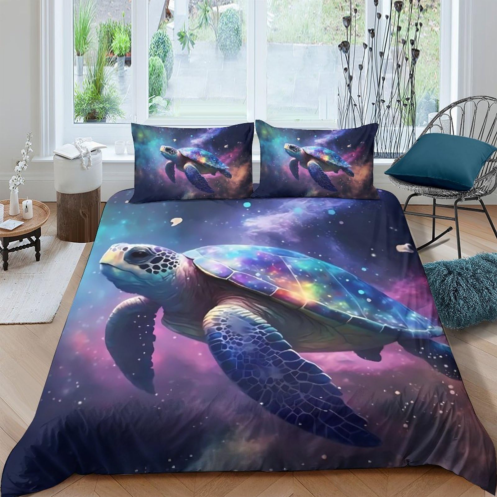 Ctjqhvkz Style-8 3D Printed Fitted Sheet Microfiber Galaxy Starry Sky Bed Cover For Bedroom And Dorm Room, Anti-Slip Protects Mattress, Easy To Wash And Maintain Single（135X200cm）