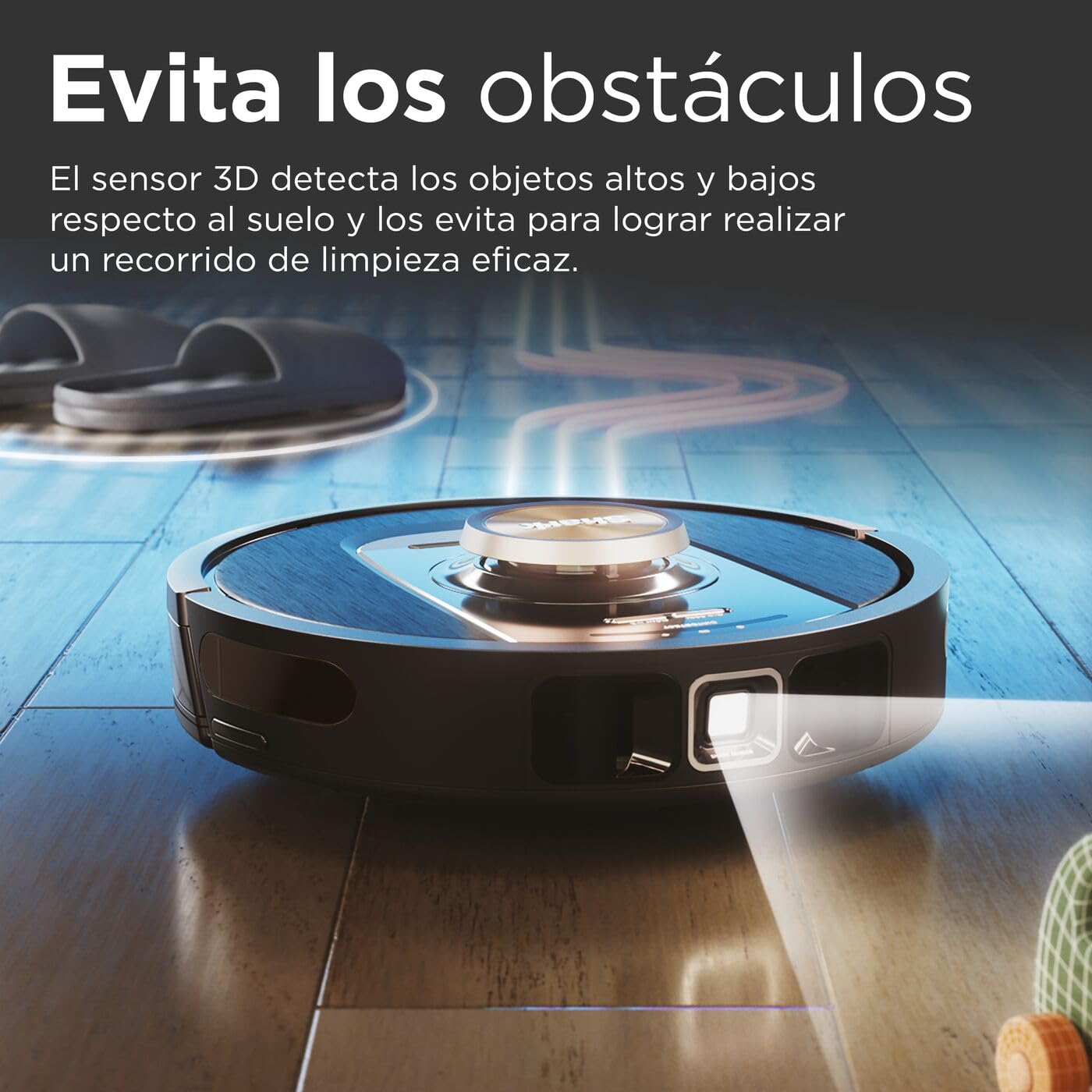Shark PowerDetect, Robot Aspirador, Vaciado Automático, Negro, RV2820VEEU | Navegación 3D y LiDAR, Base Antialérgenos, Tecnología NeverStuck, para Alfombras, Suelos y Pelo de Mascotas, WiFi/App