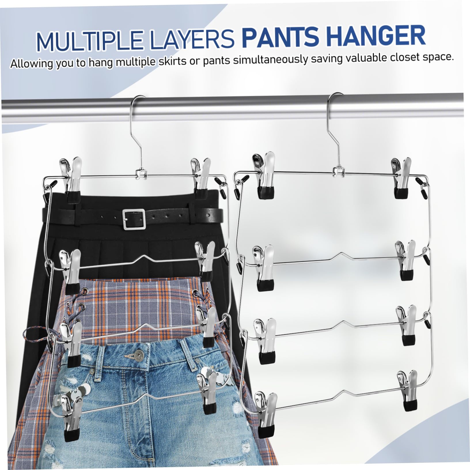 Grucce Per Gonne Multistrato in Acciaio Grucce Per Pantaloni Con Clip Robuste Organizer Per Armadio