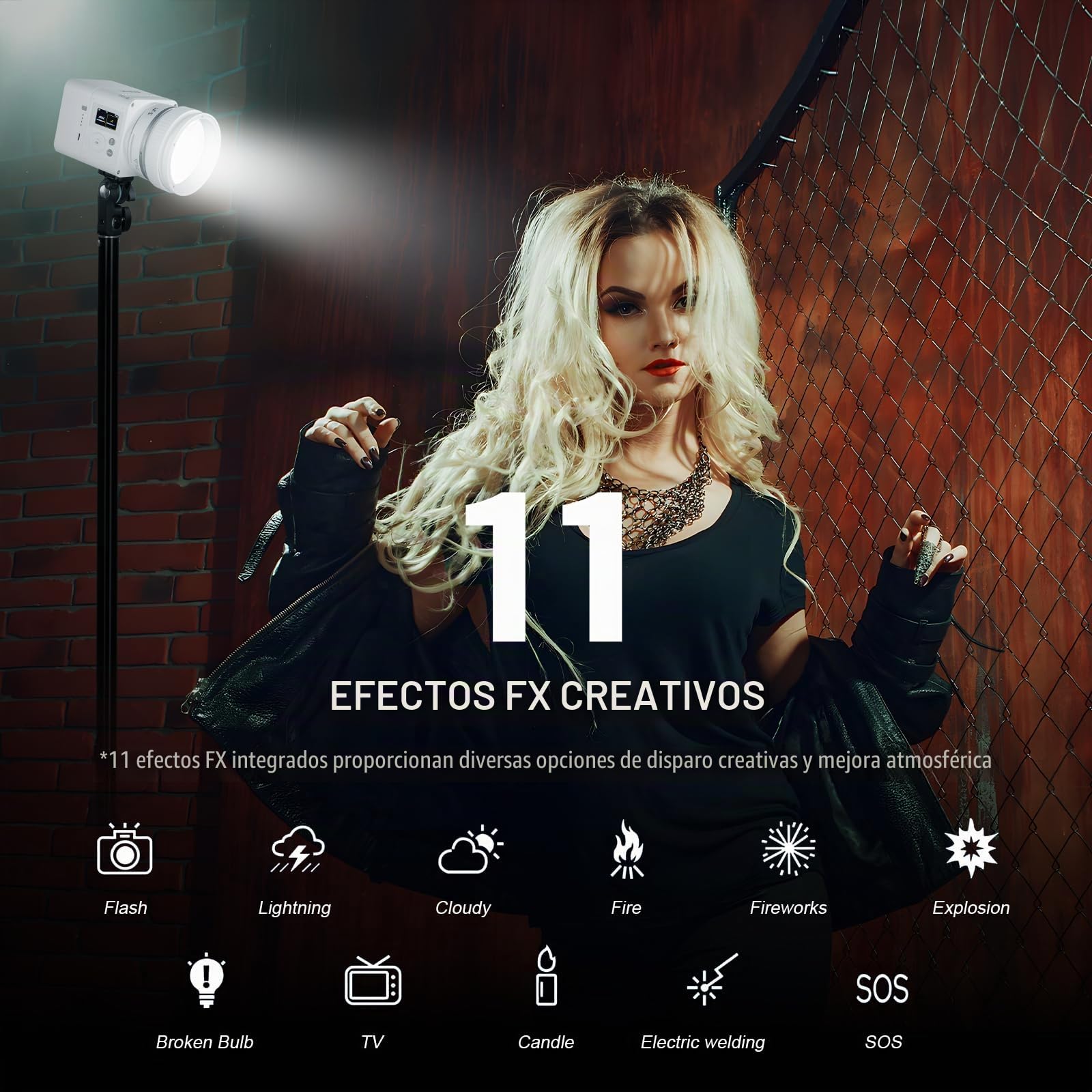 GODOX ML80Bi - Luz LED de Video con batería Bicolor 2800-6500K CRI/TLCI 96+, Sistema magnético de Montaje rápido, 11 Efectos FX, atenuación 0-100% para luz de videorgrafía para vlogging y filmación