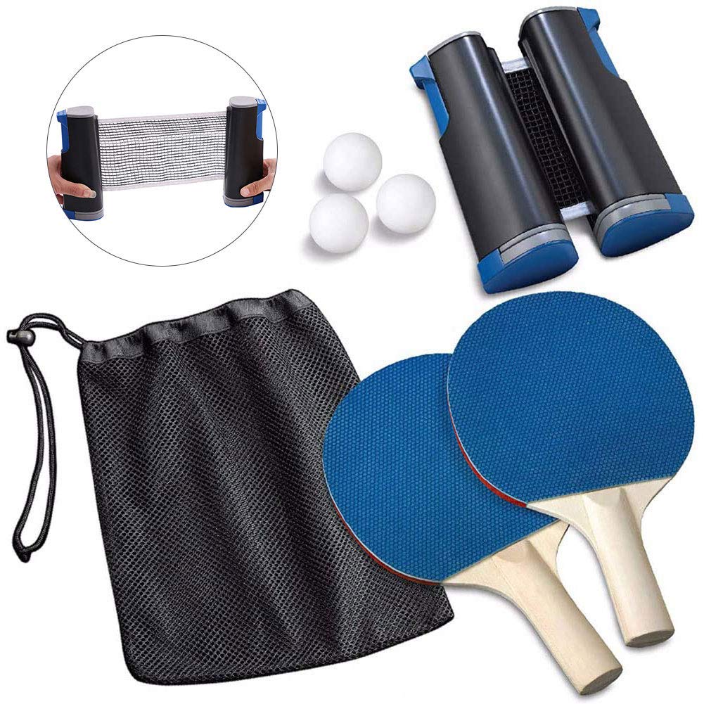 LINGS Portable Ping Pong Sets,Table Tennis Net Set, Instant Ping Pong Ball Set of 3 Ping Pong Accessory Perfect for School, Home, Sports Club, Office