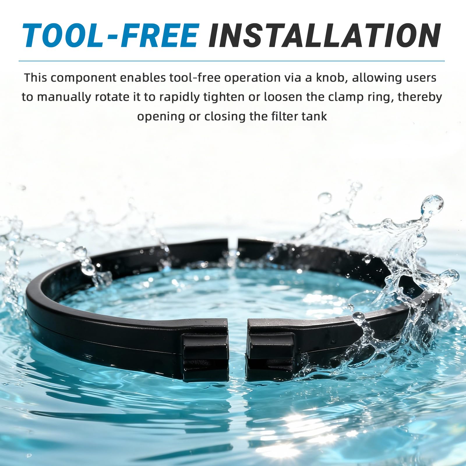 Abrazadera de control de tensión, anillo de abrazadera de tanque compatible con Zodiac Jandy CV CL DEV DEV DEV, filtro de piscina y spa limpio y transparente