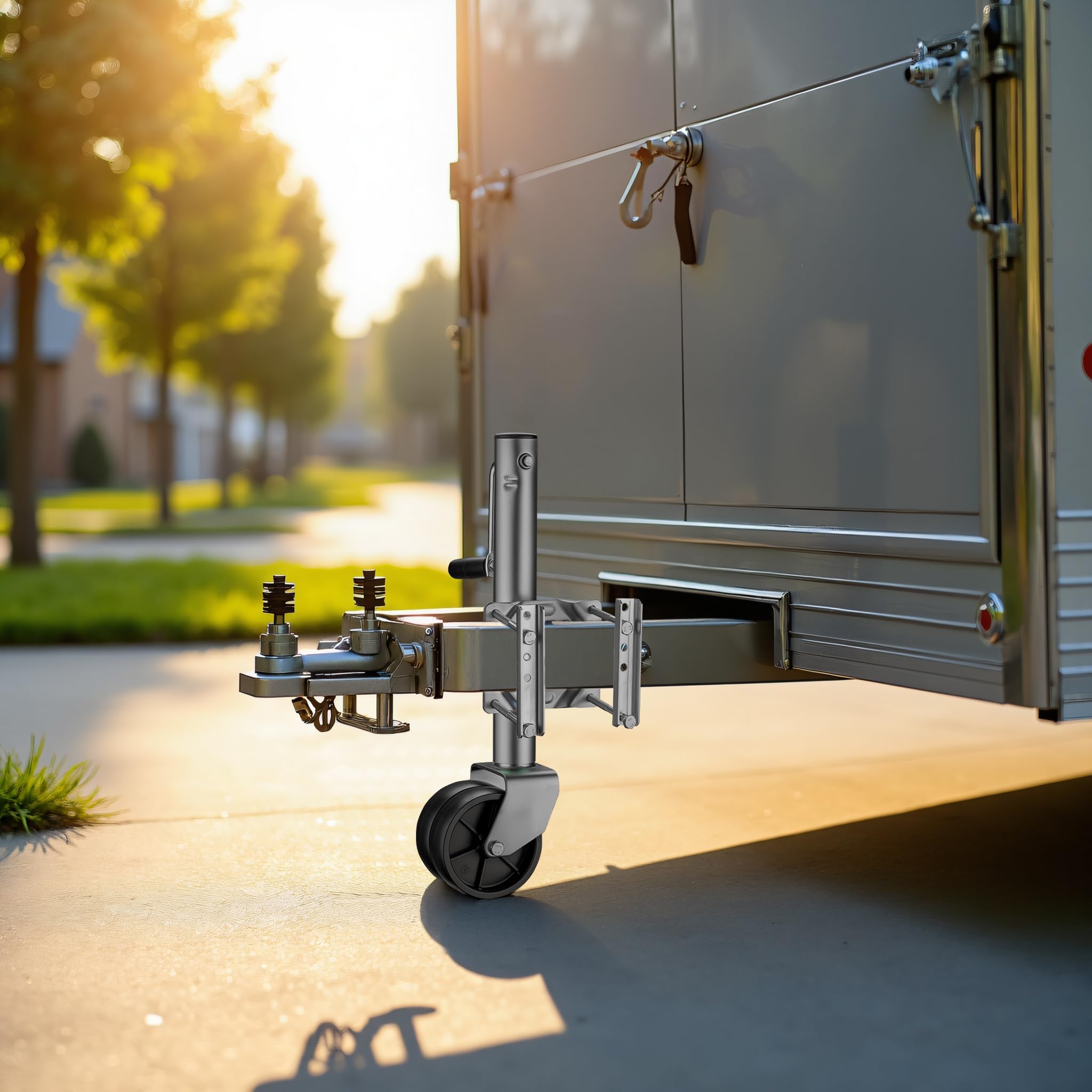 Wiltec Podwójne koło podporowe 2x 6" do 680 kg nośności do ciężkich przyczep kempingowych i transportowych