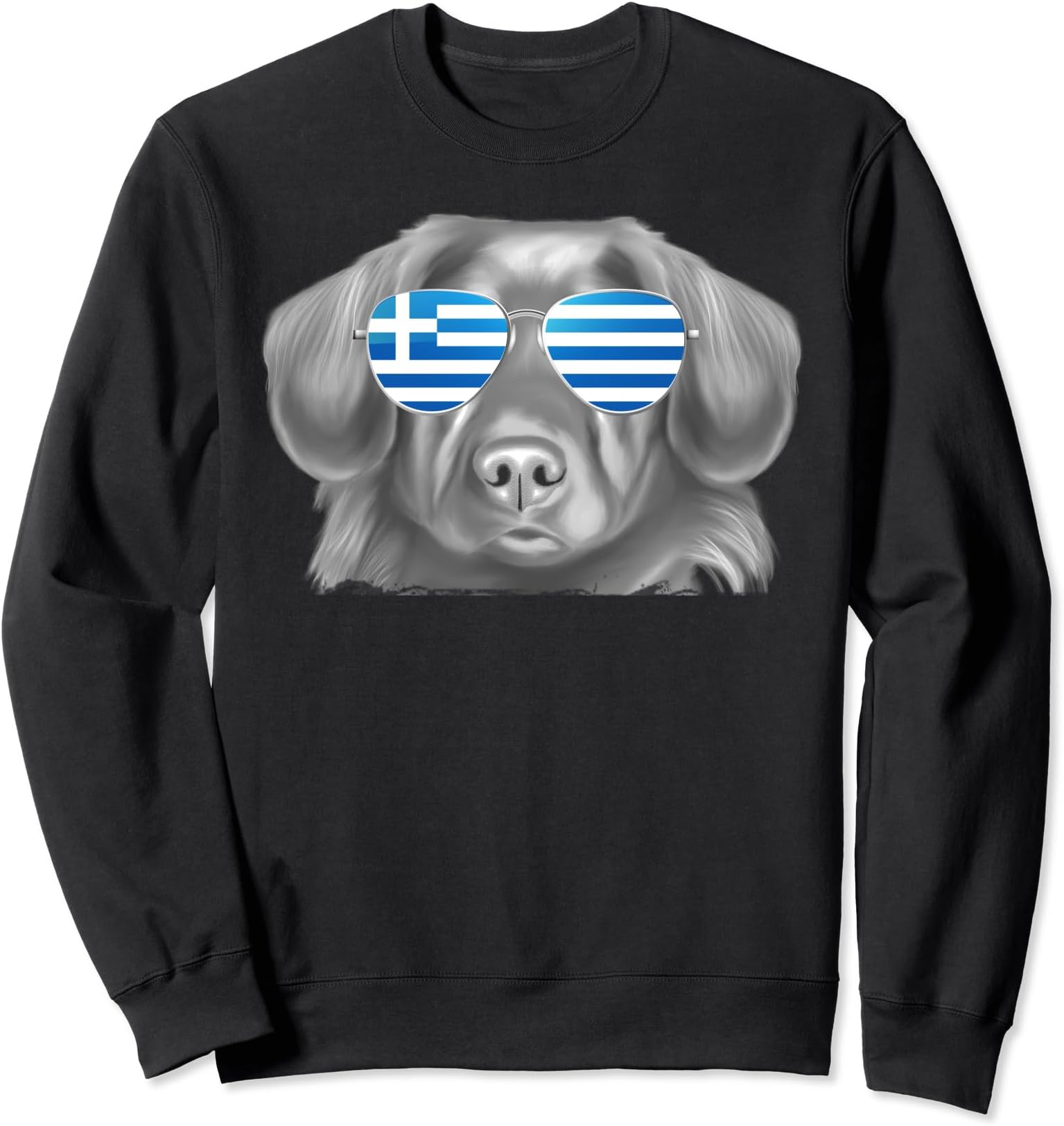 Duck Tolling Retrievers Dog Greece Flag Sunglasses Sweatshirt