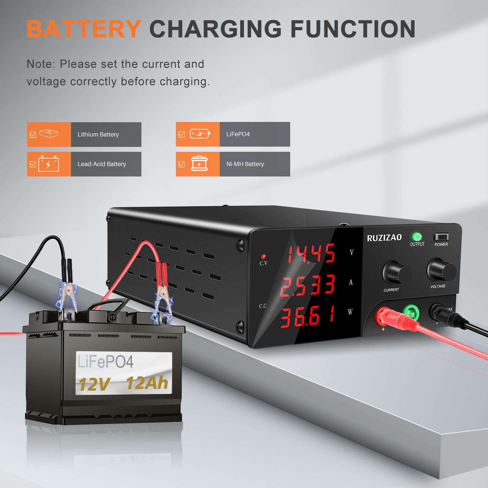 Alimentatore da Banco 60V 10A 600W Alta Potenza Alimentatore da Laboratorio con OUTPUT/Encoder, Alimentatore Regolabile con Display LED a 4 Cifre e Uscita Stabile per Automazione/Batterie Test