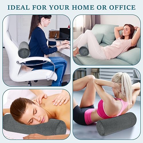 Miniatura 5 de SULICRE 2 fundas de almohada de terciopelo de 18 x 6 pulgadas, con cuello cilíndrico, para dormir, redondas, con cremallera, para almohada