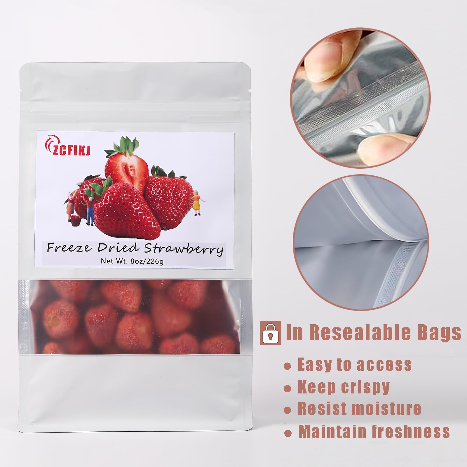 Amazon.com: Whole Freeze-Dried Strawberries 8oz/226g | Premium