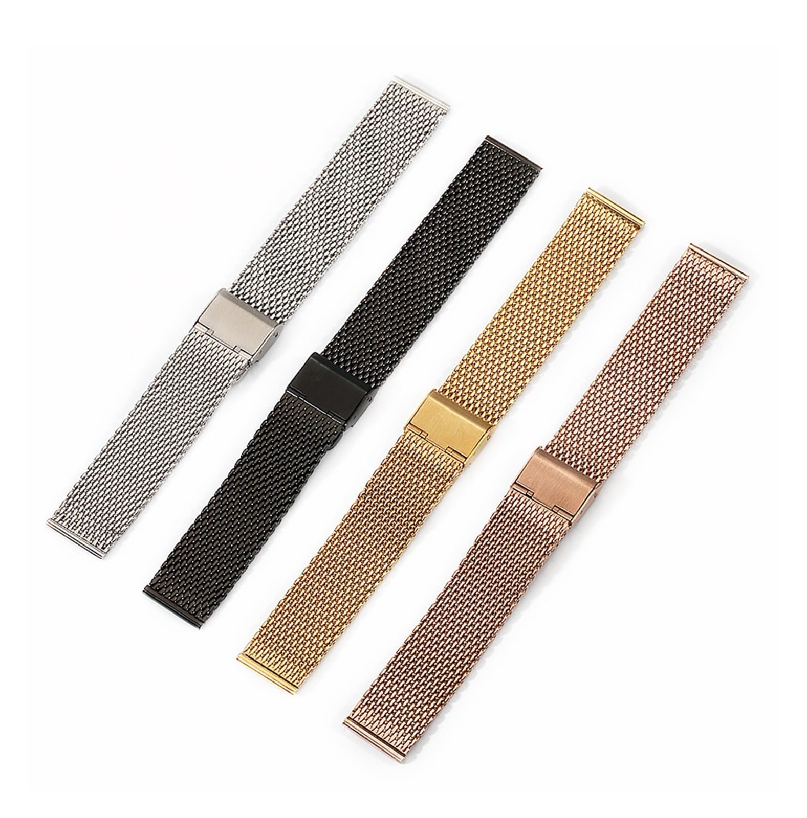 SERDAS Cinturino in acciaio inossidabile 18mm 20mm 22mm 24mm 1.0 cinturino in rete metallica spessa lunghezza regolabile accessori per orologi cinturini