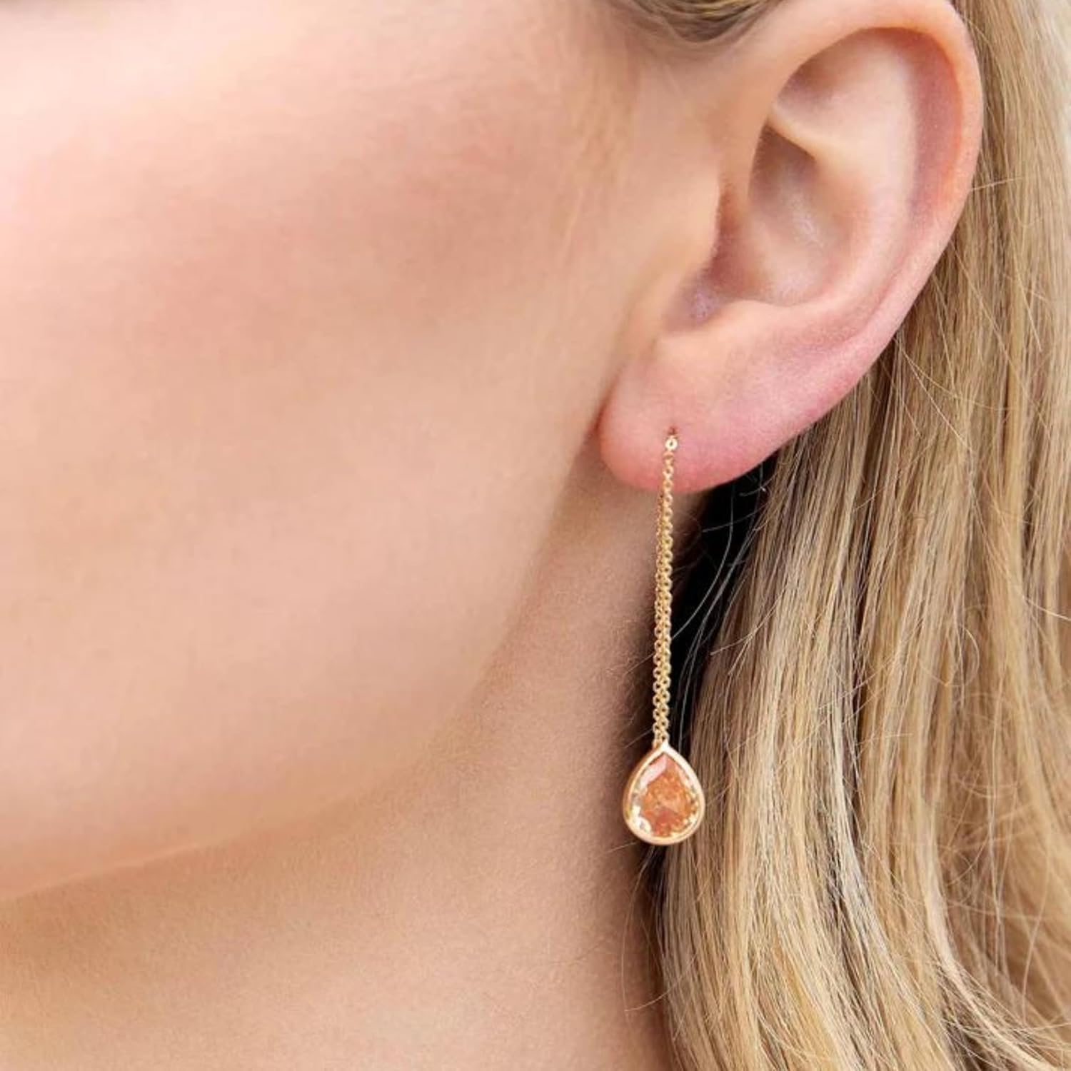Ettika 18k Gold Plated, Silver Plated, Rhodium Plated Pull Through Threader Earrings. Threaders Minimalist Earring. Womens Jewelry Gifts