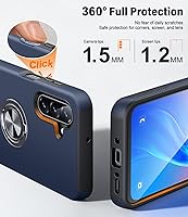 Vista 3 de JAME Funda para teléfono Samsung Galaxy A17/A26 5G con protector de pantalla [2 paquetes] Soporte de anillo Soporte Doble Capa Grado Militar a