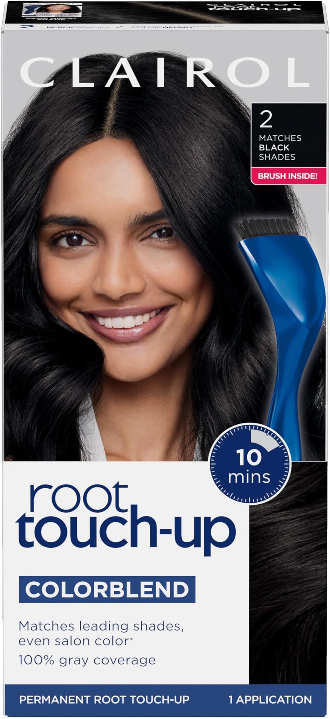 Root Touch-Up by Nice'n Easy Permanent Hair Dye, 2 Black Hair Color, Pack of 1