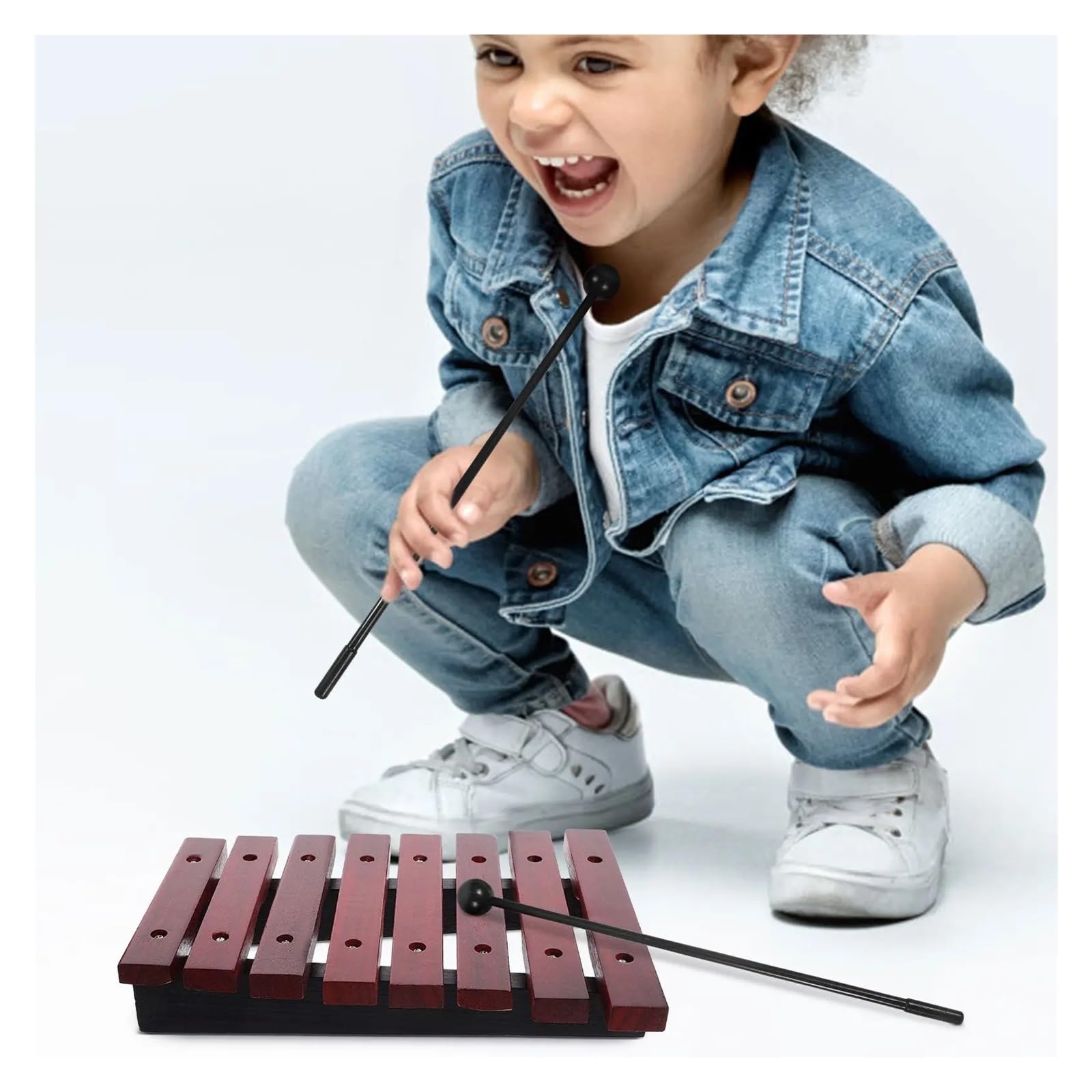 Xilófono Xilófono de percusión ocho notas | Mazos de instrumentos musicales for niños pequeños de piano