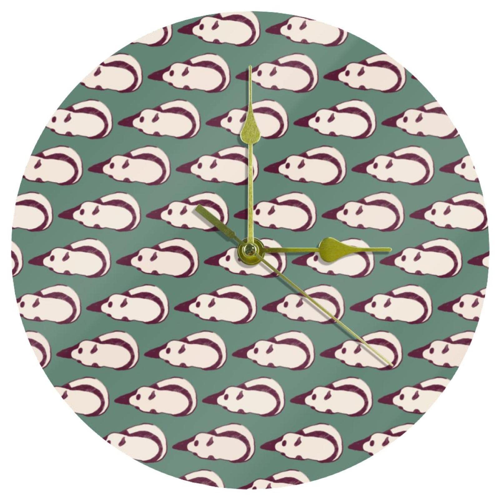 Horloge murale panda silencieuse acrylique ronde 24 cm à piles