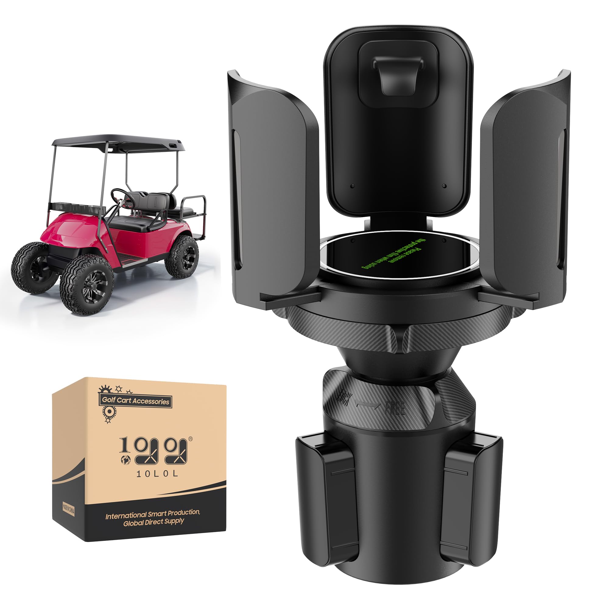 10L0L Golf Cart Propane Heater Holder for EZGO, Club Car and Yamaha, Adjustable Cup Holder Expander with Expandable Base, Fits 16.4 oz/1 lb Propane