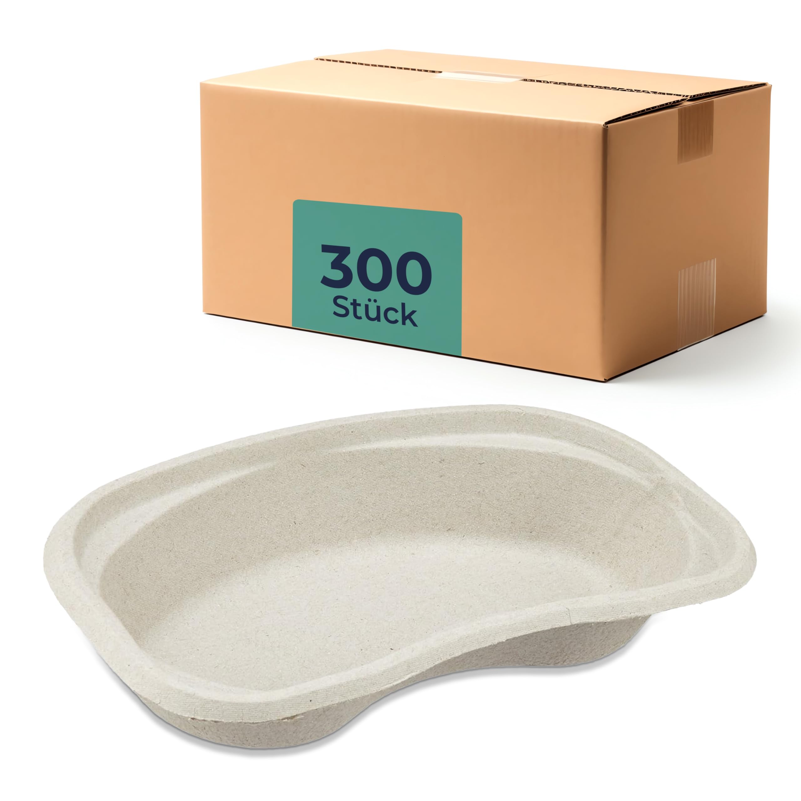 HaseMed miska na nerki, 300 szt., niesterylna, 255 x 150 x 48 mm, szara tektura – wytrzymała tacka do zastosowań medycznych, idealna na instrumenty, odpady, płyny w klinice, gabinecie i domu opieki
