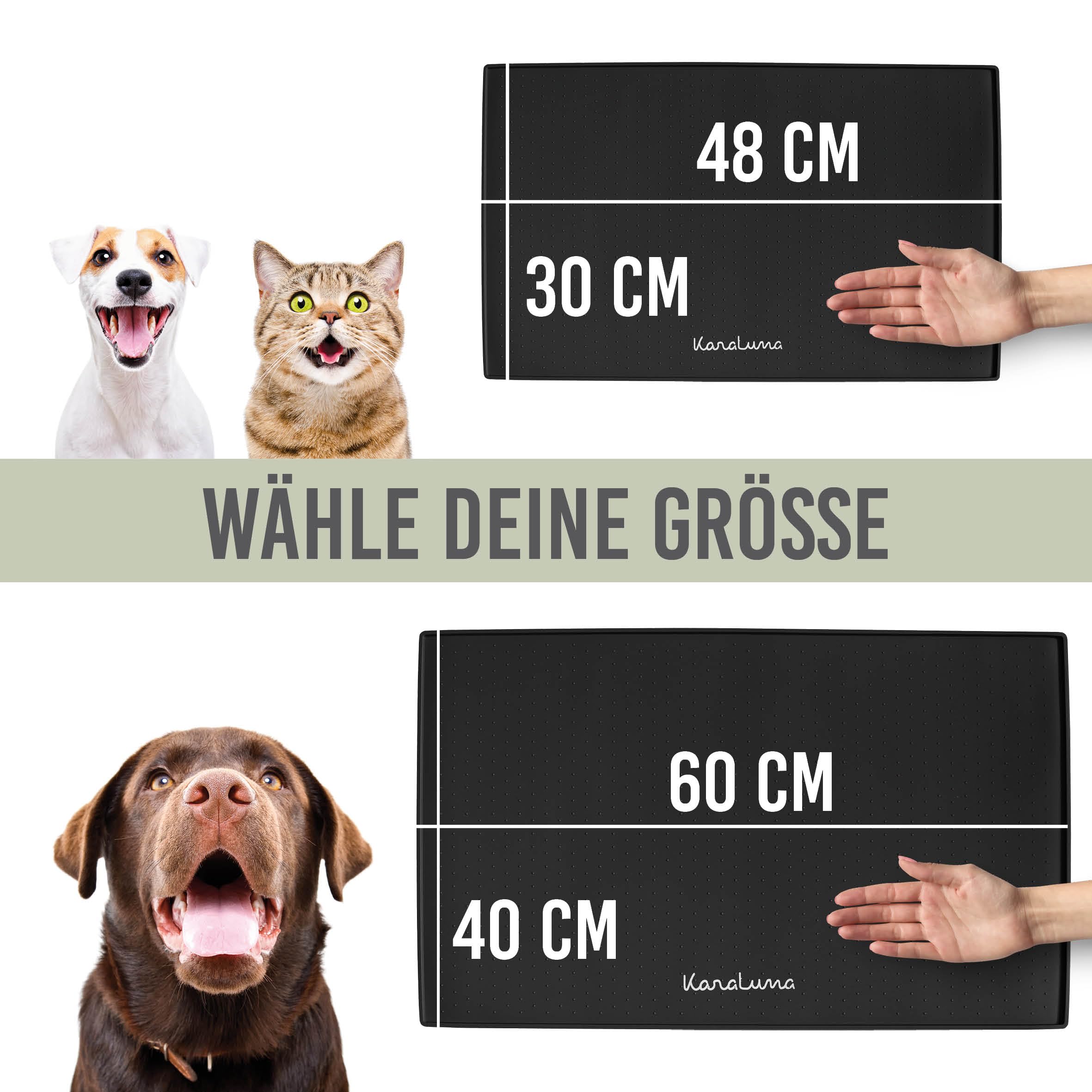 Sporty Napfunterlage Hunde Napfunterlage HUND Unterlage Für Näpfe Futtermatte, Rutschfest