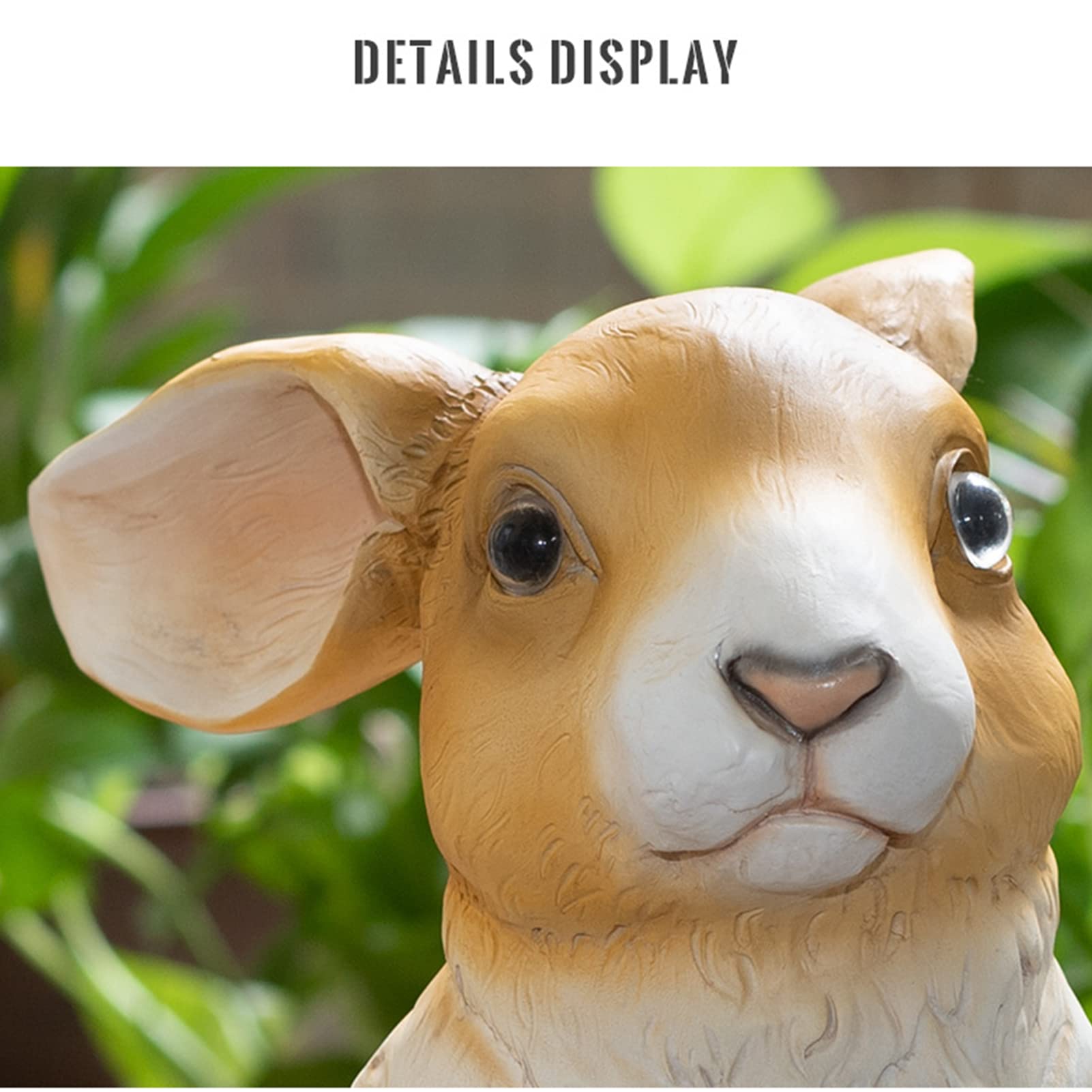 MFFIRE Garten Figur Simulierter Kaninchen Kunstharz Handwerk Sammler Tierfiguren Deko für Draußen Garten Miniaturen Skulpturen & Statuen Schmuckstück,Orange