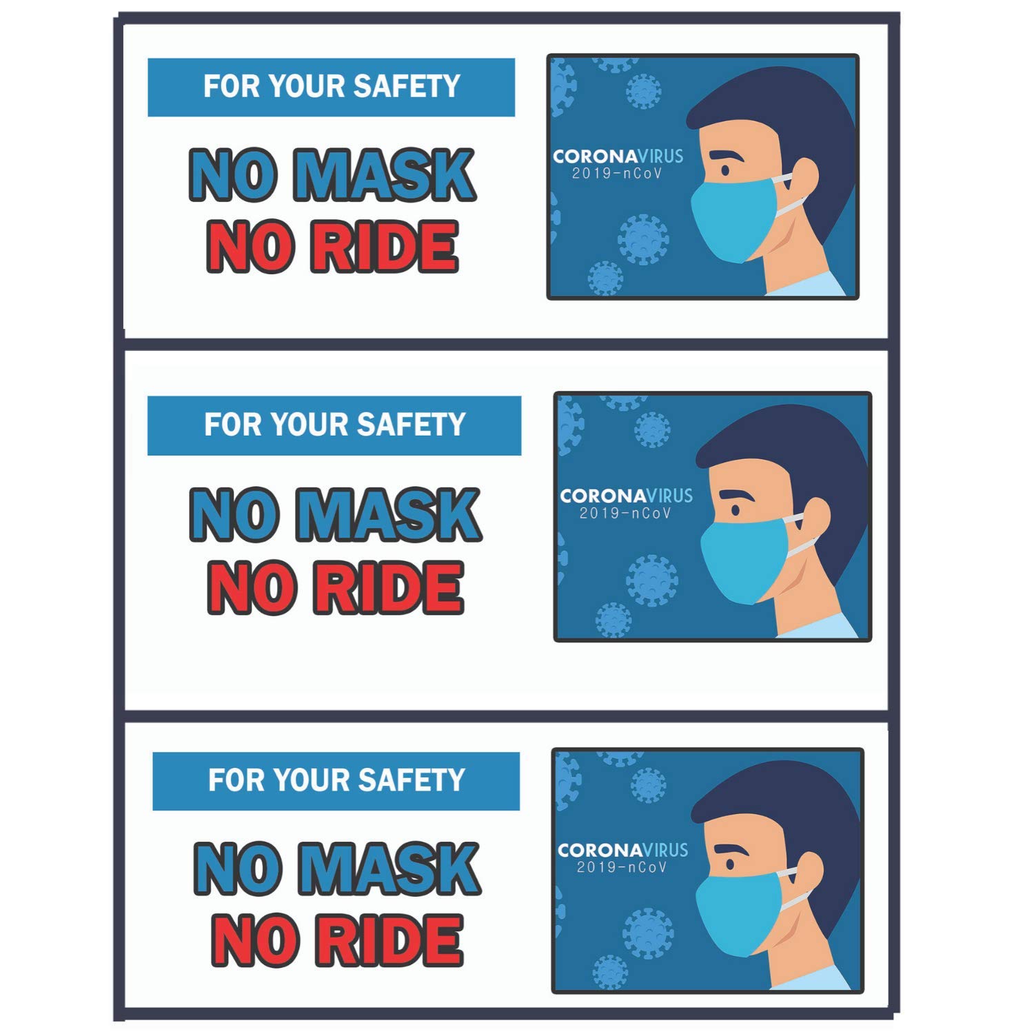 Buy Face Required Sign Sticker No No Ride Stickers for Car Rideshare