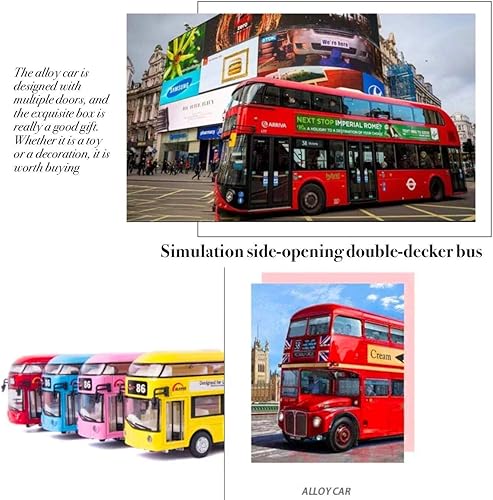 Miniatura 2 de Juguete de autobús de doble piso para niños, modelo de autobús de Londres, modelo de autobús de aleación de juguete para niños (talla  autobús de