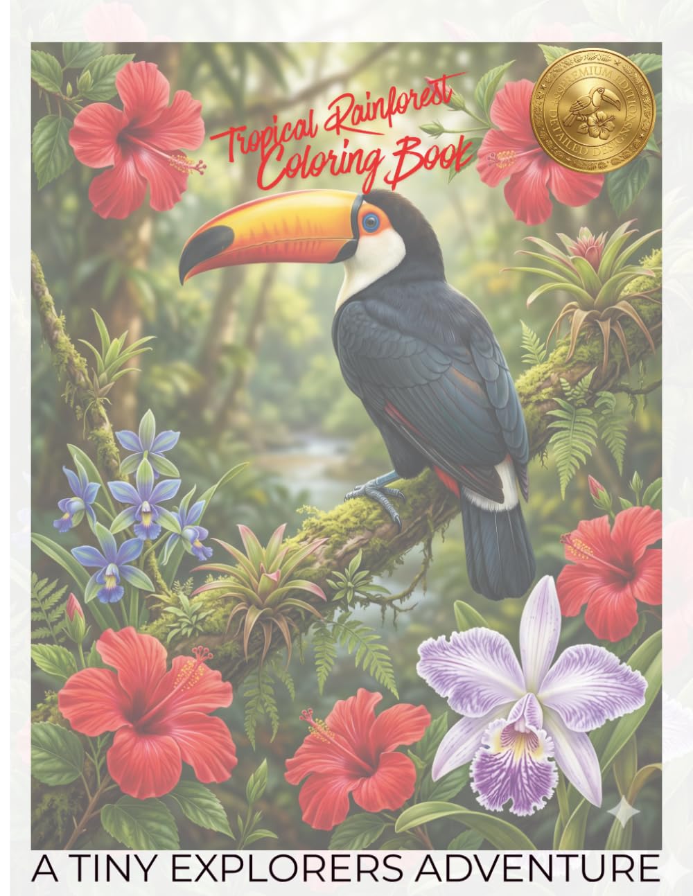 Tropical Rainforest Adventure Coloring Book: 55+ Detailed Illustrations, Fun Mazes, and Educational Animal Facts for Young Explorers