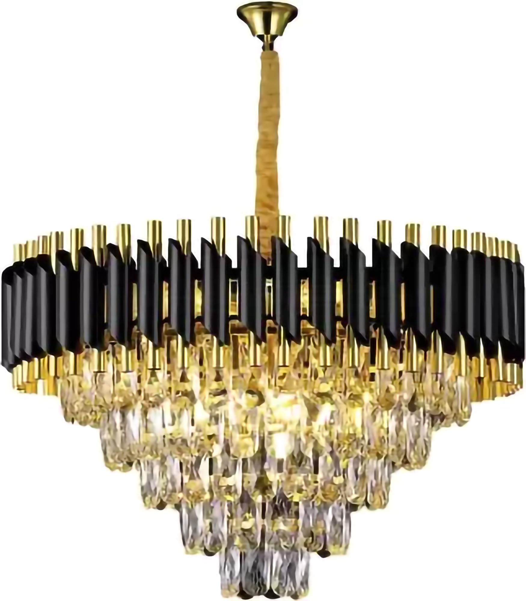 MAZAYA Black Gold Chandelier with K9 Crystal in 600mm with 40W LED for Home Decoration |Ceiling Light for Living Room|Jhoomar for Hall (B0CW62P5MZ) Amazon Price History, Amazon Price Tracker