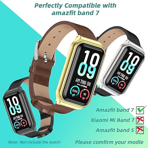 Miniatura 3 de MIJOBS Strap for Amazfit Band 7 Microfiber Leather Replacement Strap Watch Wrist Band Smart Bracelet Accessories for Amazfit 7 Fit