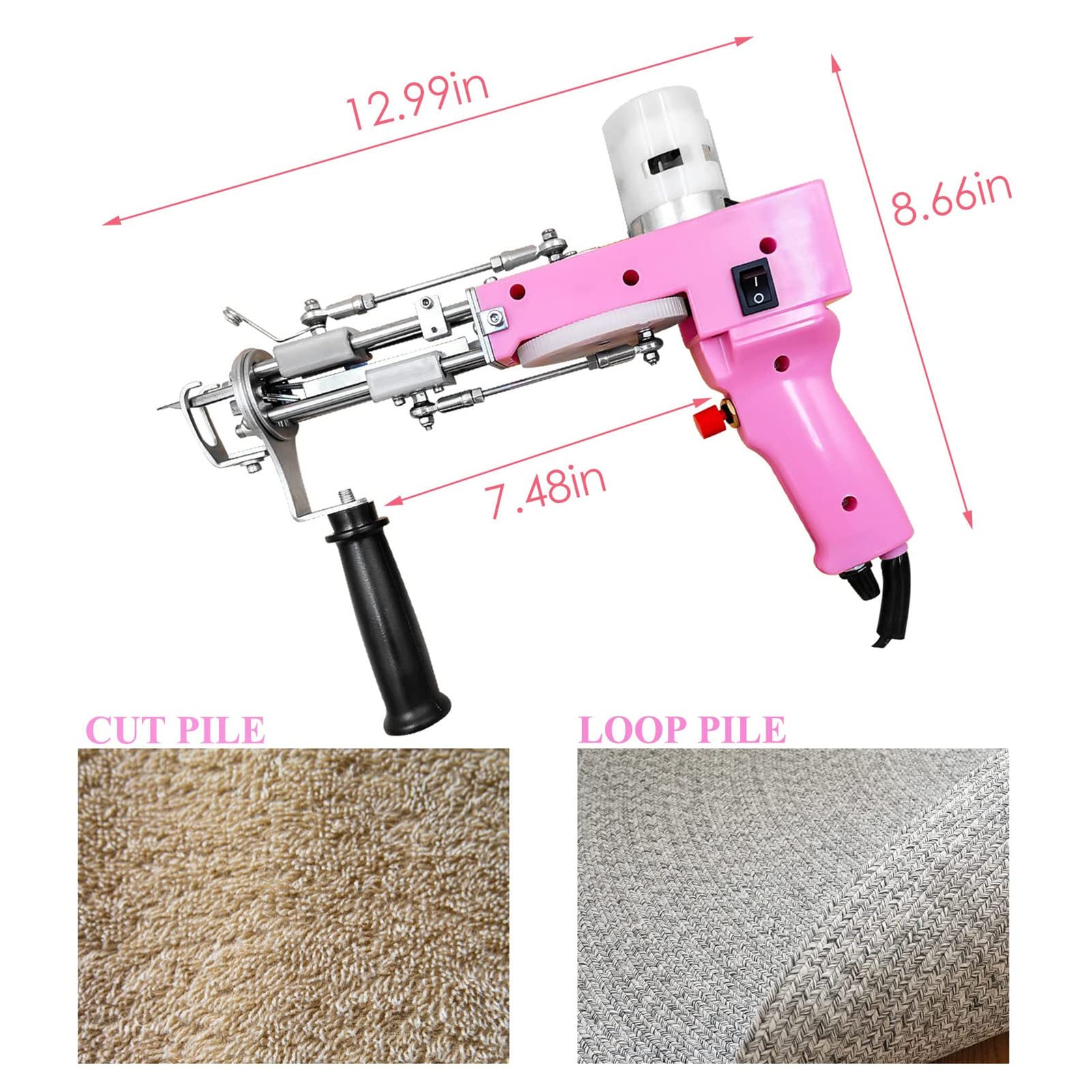 WZFANJIJ Carpet Tufting Gun Electric Carpet Weaving Machine Flocking Machine Industrial Embroidery Machine Loop Pile Knitting Machine Loop Pile