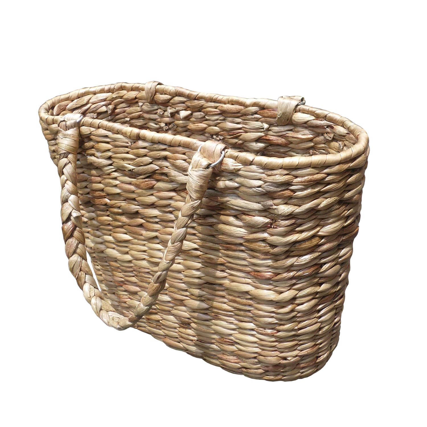 HomeStock Naturally Nice Wicker/Rattan Magazine Basket with Straps in Natural - 17