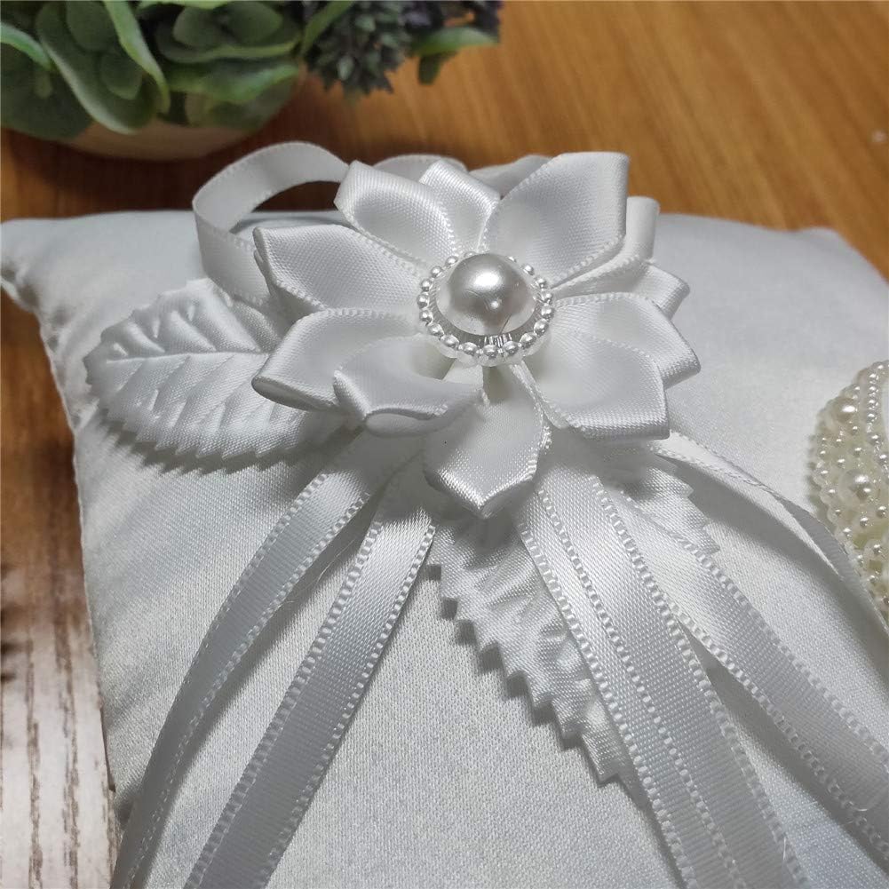 Hochzeit Ringkissen, 20x20cm Brautkissen Träger Kissen Ringschachtel Ringhalter, Heirat Paar Ring Halter Hochzeit Accessoires Für Eheringe Ringe