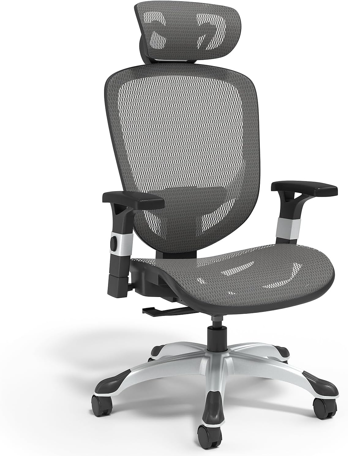 STAPLES FlexFit Hyken Mesh Task Chair - Adjustable with Lumbar, Arm and Head Support, Charcoal Grey